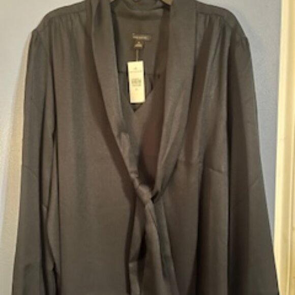 Ann Taylor Tops - AT Black satiny blouse with tie